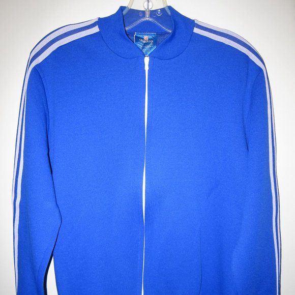 unbelievable 70s vintage ADIDAS VENTEX blue track top full zip jacket size 174 - Picture 1 of 12